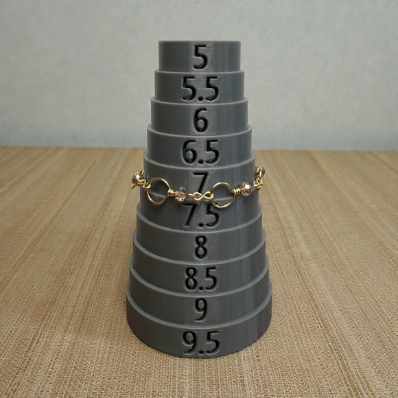 Hand Crafted Brass Wire Wrapped Link Bracelet With Glass Beads Size 7 - Picture 10 of 11